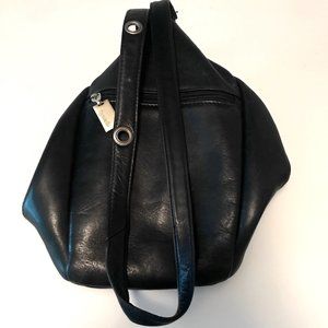 Tignanello Black Leather Slouch Bag